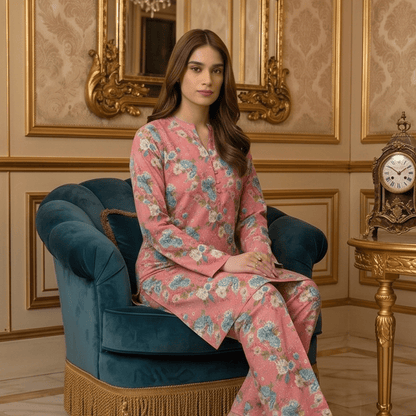 2 Piece Premium Lawn Unstitched Suit (Kurta & Trouser) LC-5102 - Ladies Choice