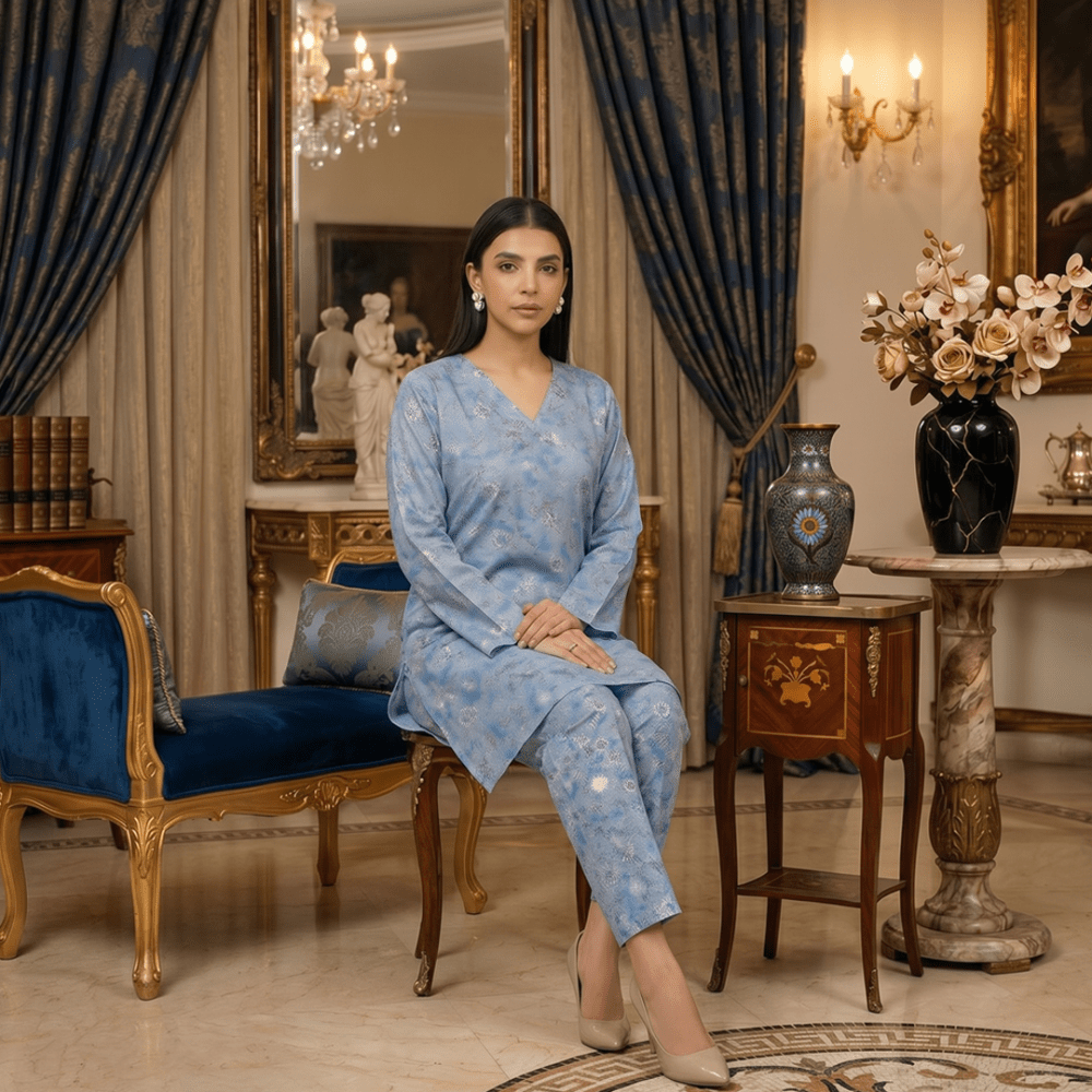 2 Piece Premium Lawn Unstitched Suit (Kurta & Trouser) LC-5106 - Ladies Choice