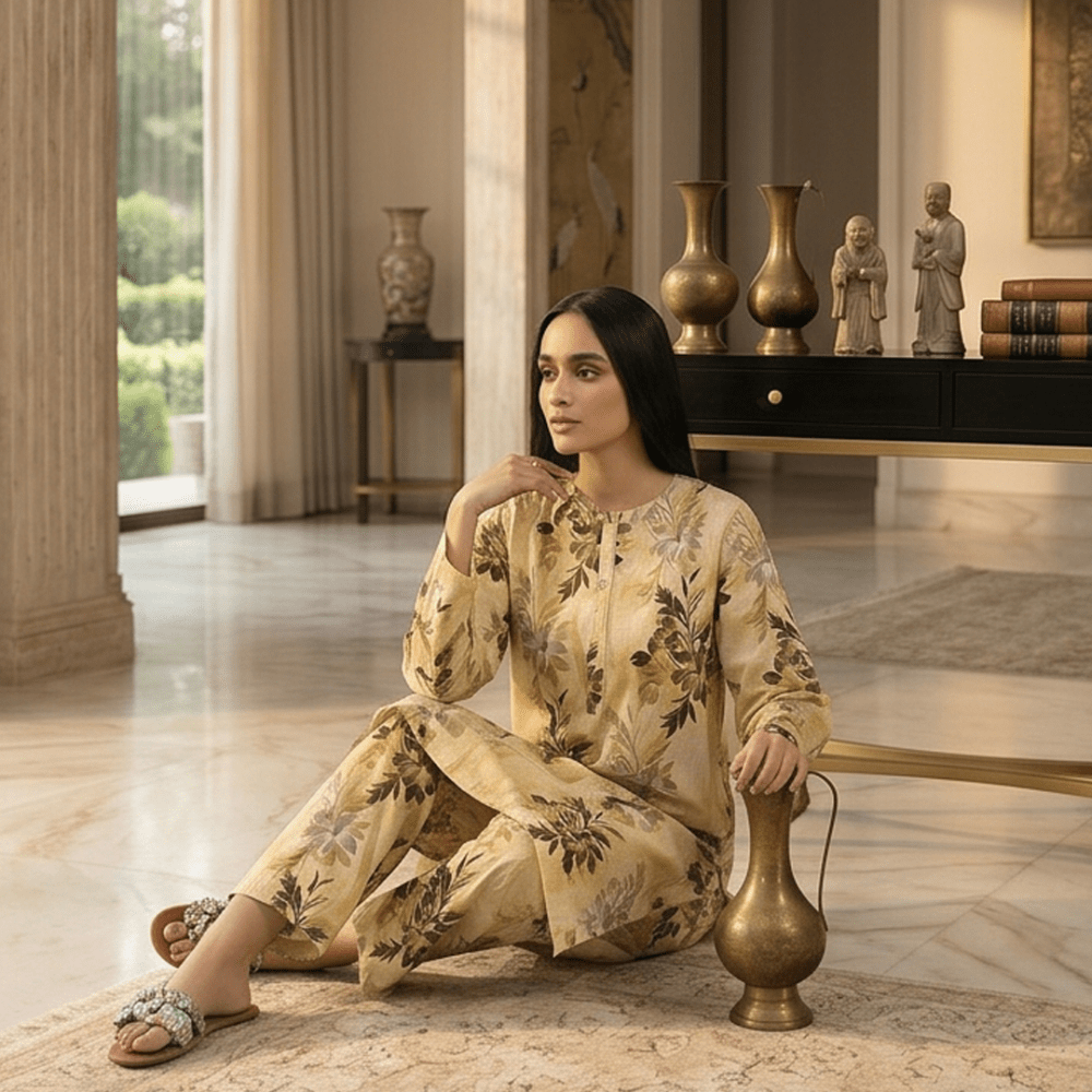 2 Piece Premium Lawn Unstitched Suit (Kurta & Trouser) LC-5110 - Ladies Choice