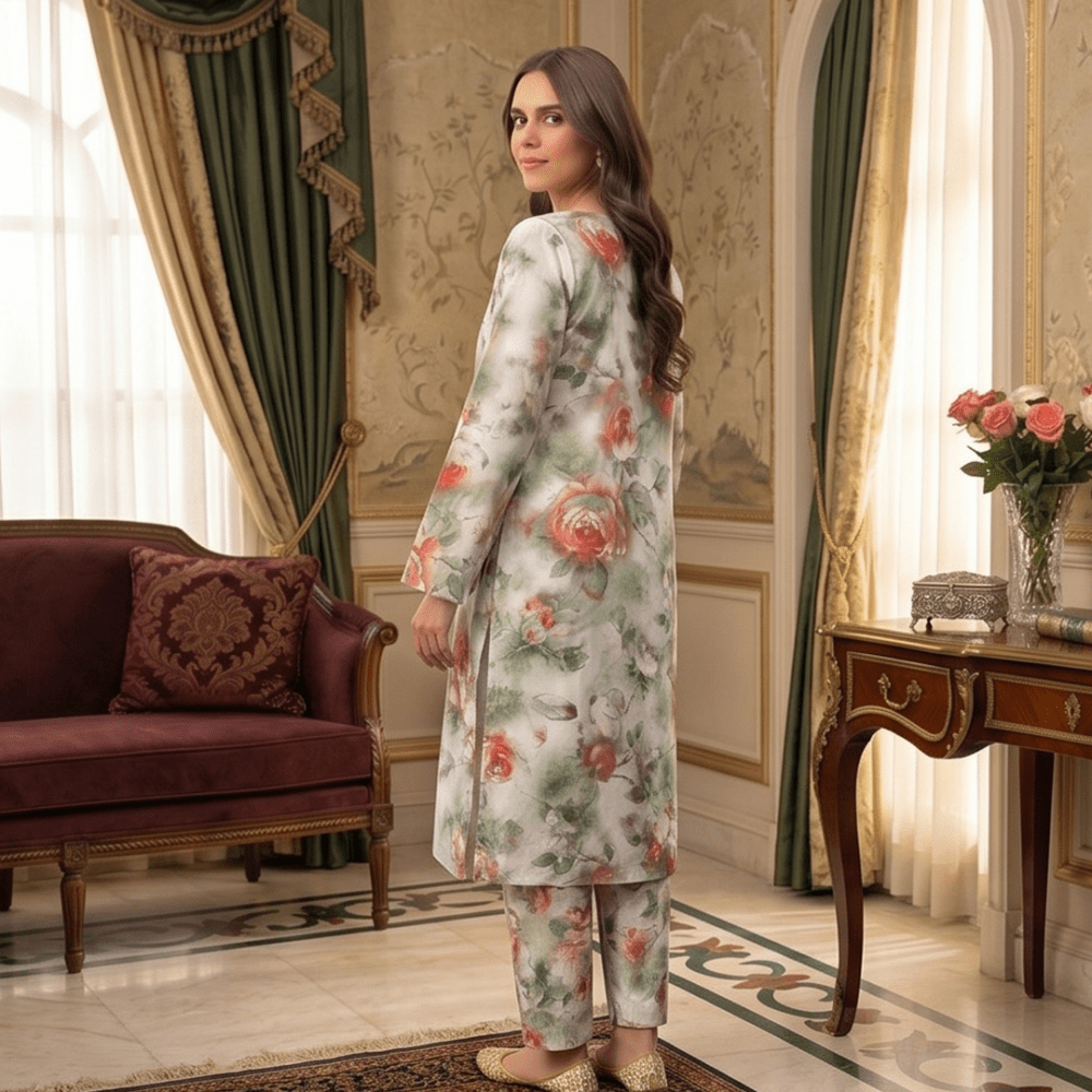 2 Piece Premium Lawn Unstitched Suit (Kurta & Trouser) LC-5114 - Ladies Choice