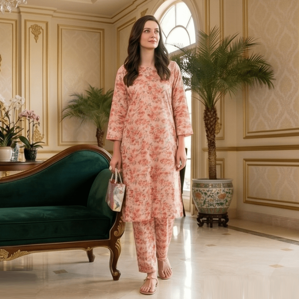 2 Piece Premium Lawn Unstitched Suit (Kurta & Trouser) LC-5121 - Ladies Choice