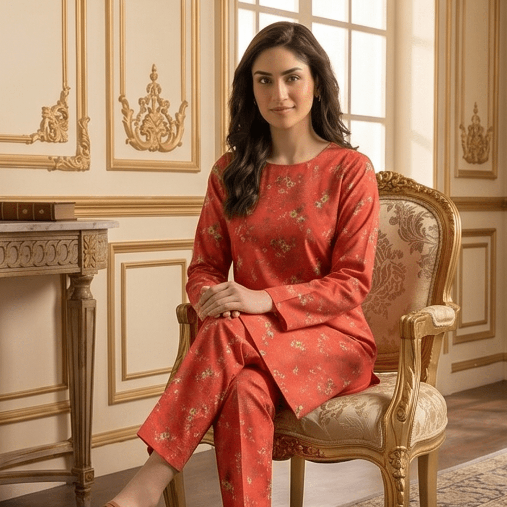 2 Piece Premium Lawn Unstitched Suit (Kurta & Trouser) LC-5122 - Ladies Choice