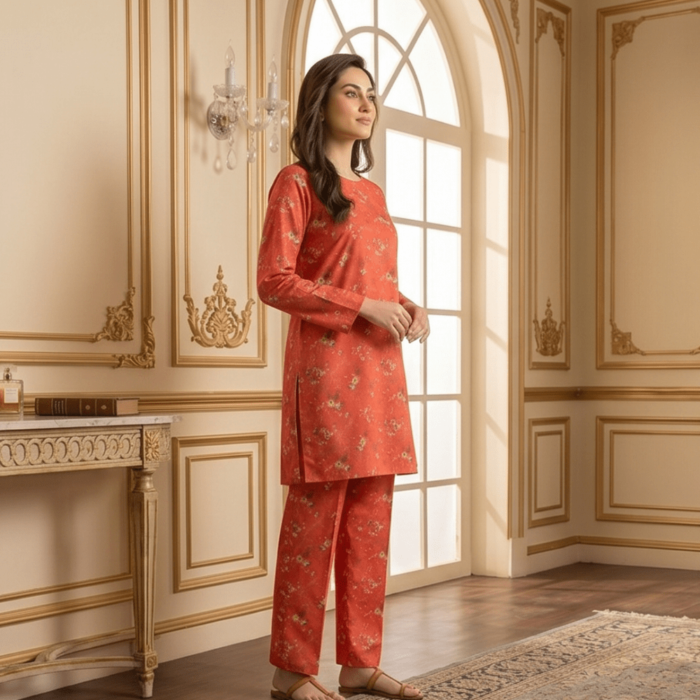 2 Piece Premium Lawn Unstitched Suit (Kurta & Trouser) LC-5122 - Ladies Choice