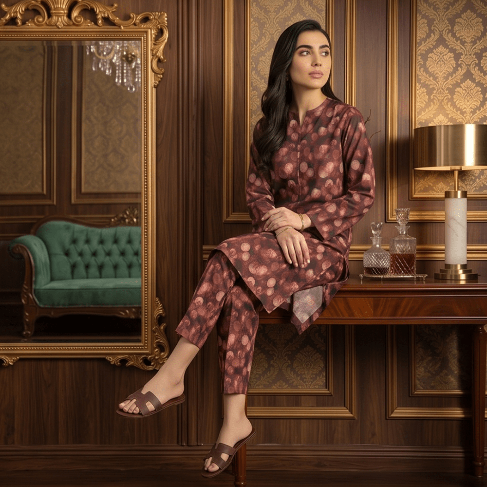 2 Piece Premium Lawn Unstitched Suit (Kurta & Trouser) LC-5123 - Ladies Choice