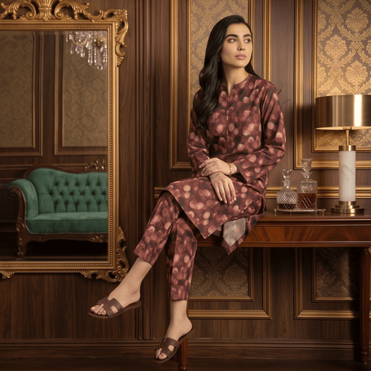 2 Piece Premium Lawn Unstitched Suit (Kurta & Trouser) LC-5123 - Ladies Choice
