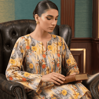 2 Piece Premium Lawn Unstitched Suit (Kurta & Trouser) LC-5125 - Ladies Choice