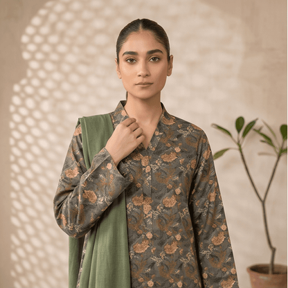 3pcs Premium Lawn Unstitched D-5012 - Ladies Choice