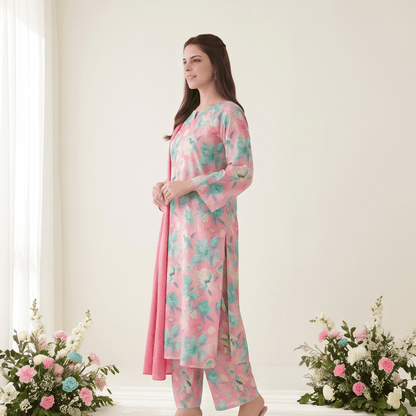 3pcs Premium Lawn Unstitched D-5015 - Ladies Choice