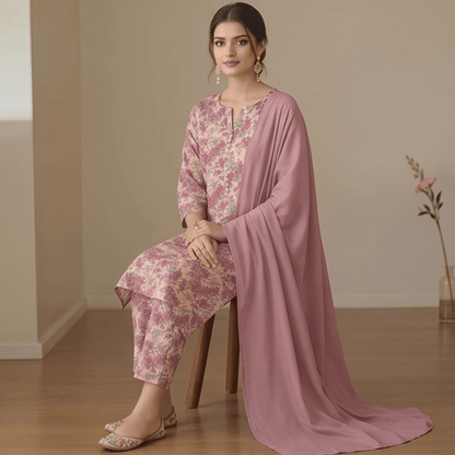3pcs Premium Lawn Unstitched D-5020 - Ladies Choice