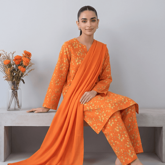 3pcs Premium Lawn Unstitched D-5022 - Ladies Choice