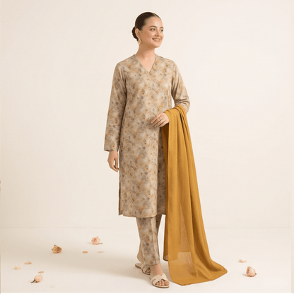 3pcs Premium Lawn Unstitched D-5024 - Ladies Choice