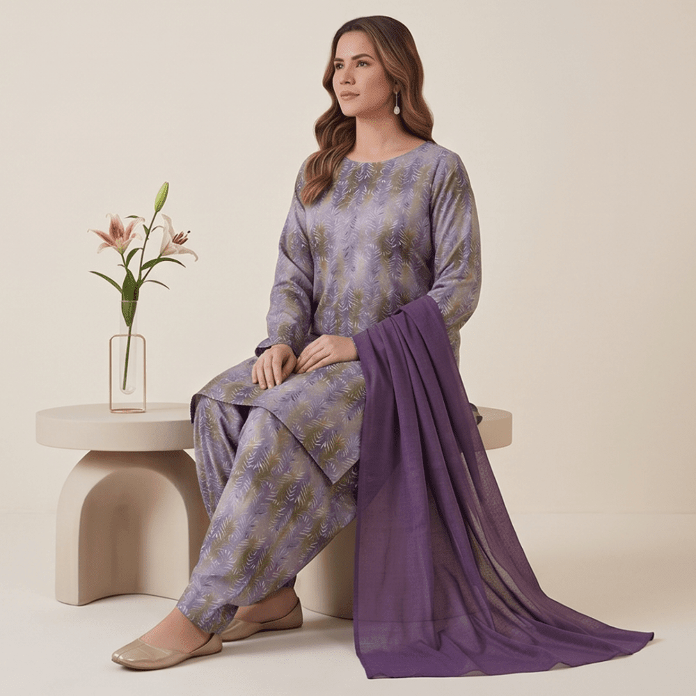 3pcs Premium Lawn Unstitched D-5039 - Ladies Choice