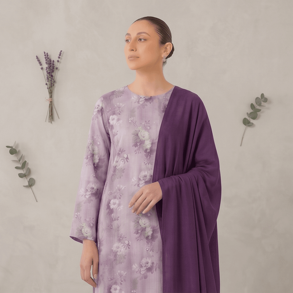 3pcs Premium Lawn Unstitched D-5050 - Ladies Choice