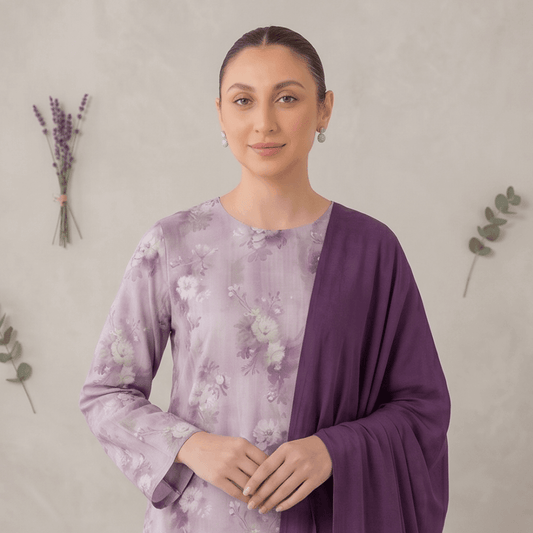 3pcs Premium Lawn Unstitched D-5050 - Ladies Choice