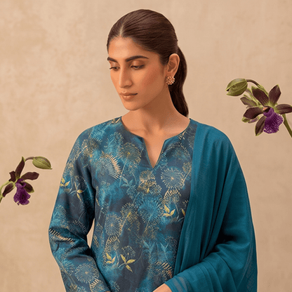 3pcs Premium Lawn Unstitched D-5065 - Ladies Choice