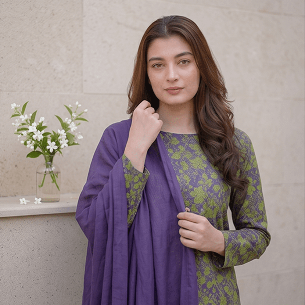3pcs Premium Lawn Unstitched D-5069 - Ladies Choice