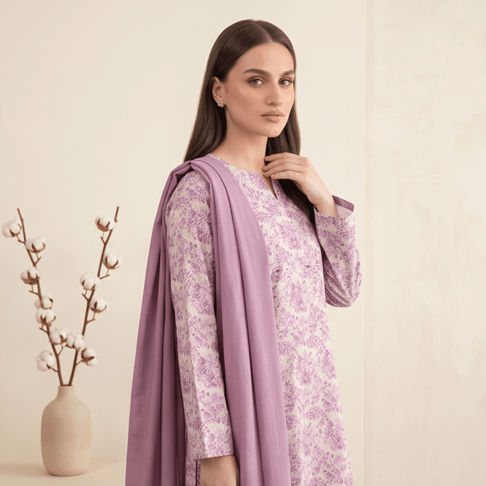3pcs Premium Lawn Unstitched D-5087 - Ladies Choice