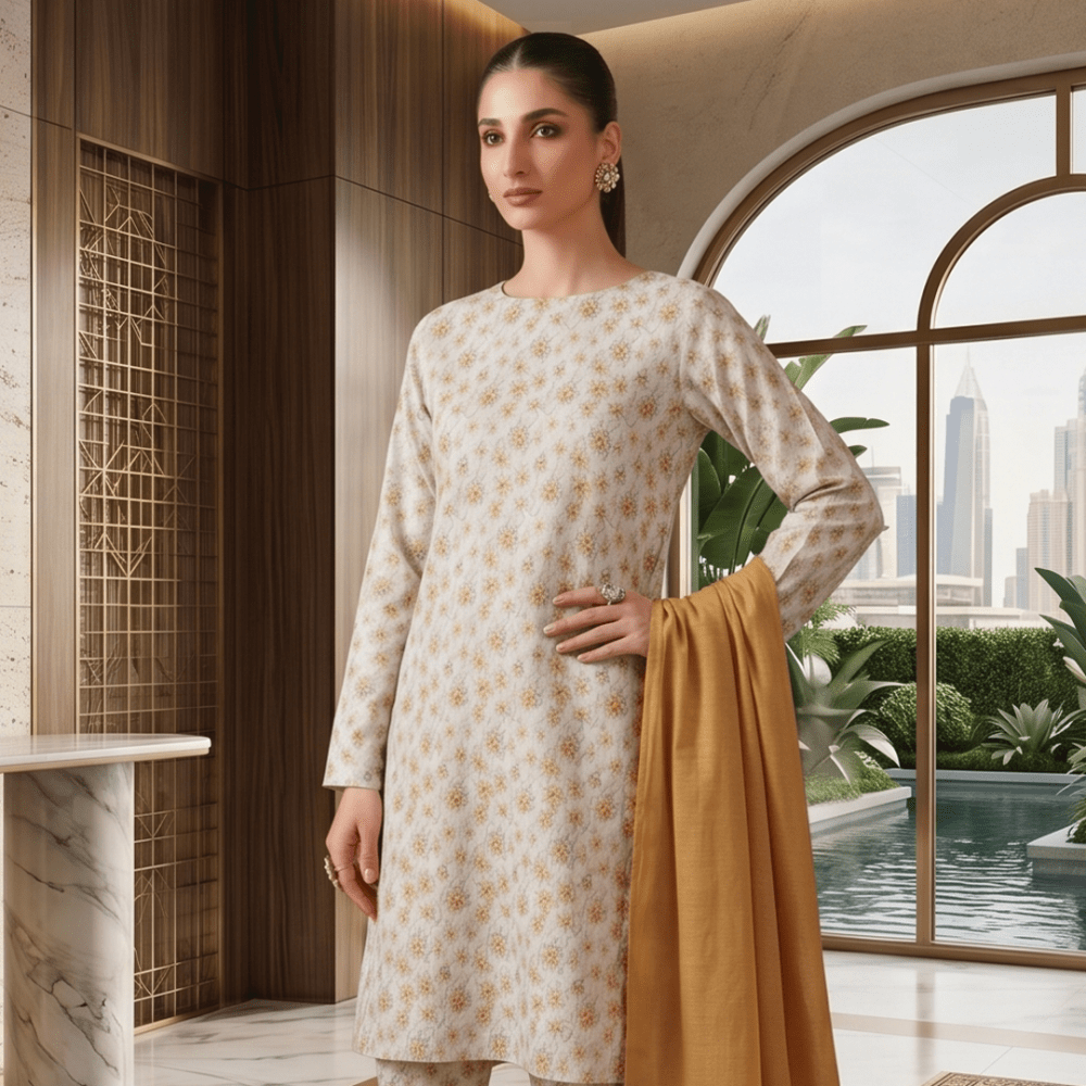 3pcs Premium Lawn Unstitched D-5094 - Ladies Choice