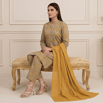3pcs Premium Lawn Unstitched D-5098 - Ladies Choice