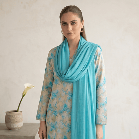 3pcs Premium Lawn Unstitched D-5099 - Ladies Choice