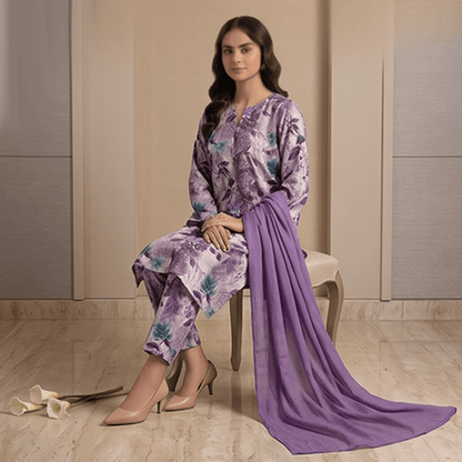 3pcs Premium Lawn Unstitched D-5104 - Ladies Choice