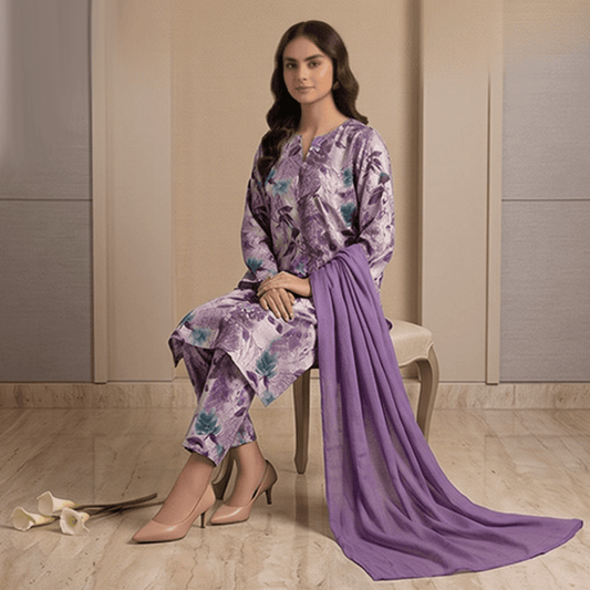 3pcs Premium Lawn Unstitched D-5104 - Ladies Choice