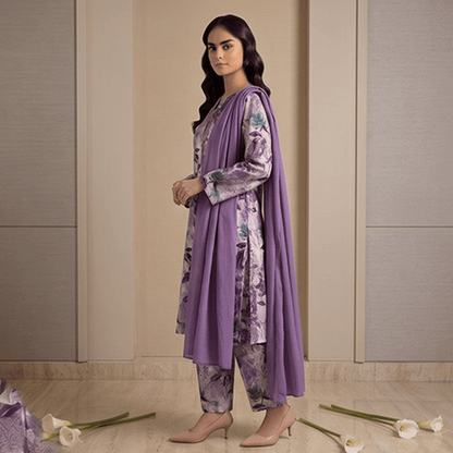3pcs Premium Lawn Unstitched D-5104 - Ladies Choice