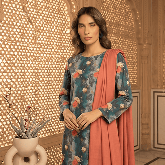 3pcs Premium Lawn Unstitched D-5109 - Ladies Choice