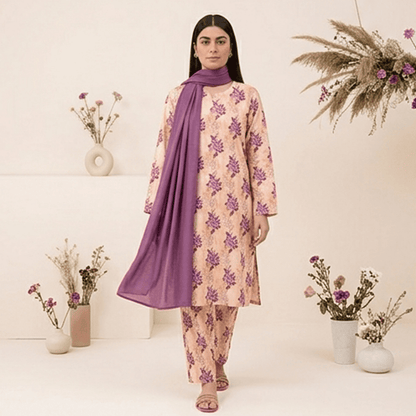 3pcs Premium Lawn Unstitched D-5112 - Ladies Choice