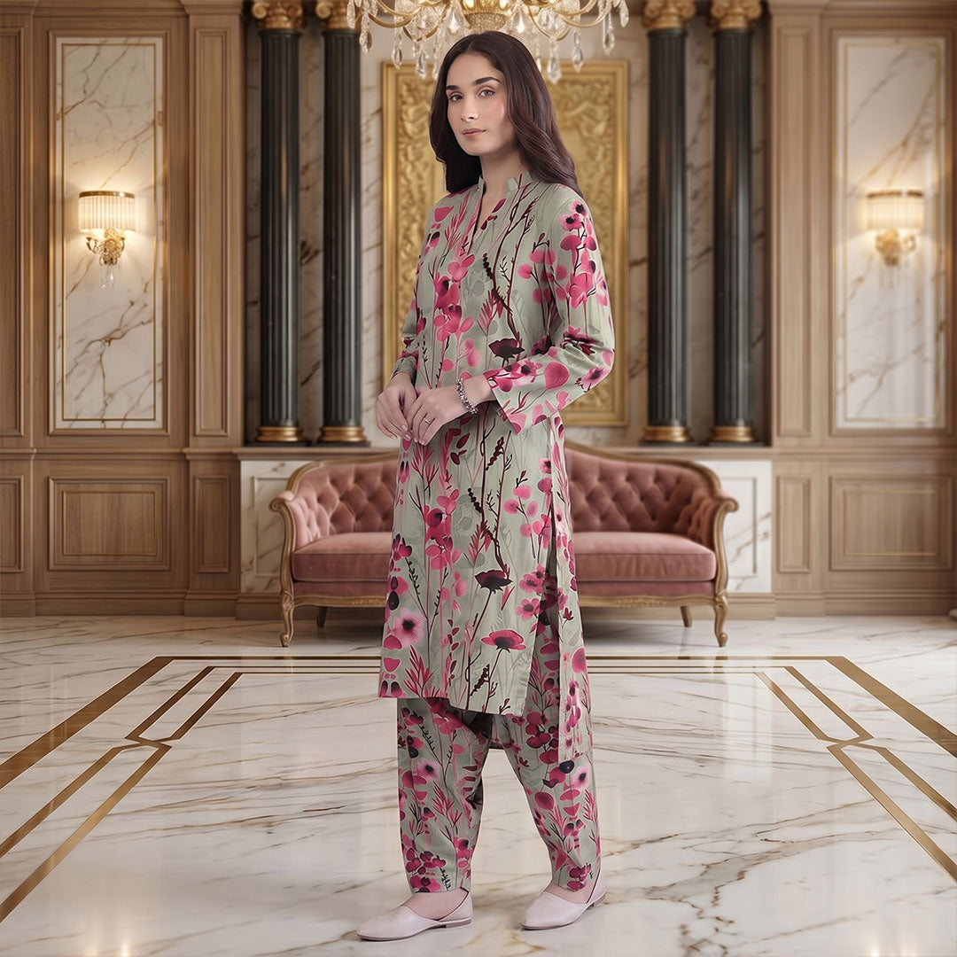 2 Piece Premium Lawn Unstitched Suit (Kurta & Trouser) LC-5062